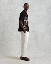 Didcot And Ecru Abstract Applique Short Sleeve Shirt