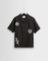 Didcot - Black Doodle Applique Short-Sleeve Shirt