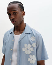 Didcot And Ecru Floral Applique Short Sleeve Shirt