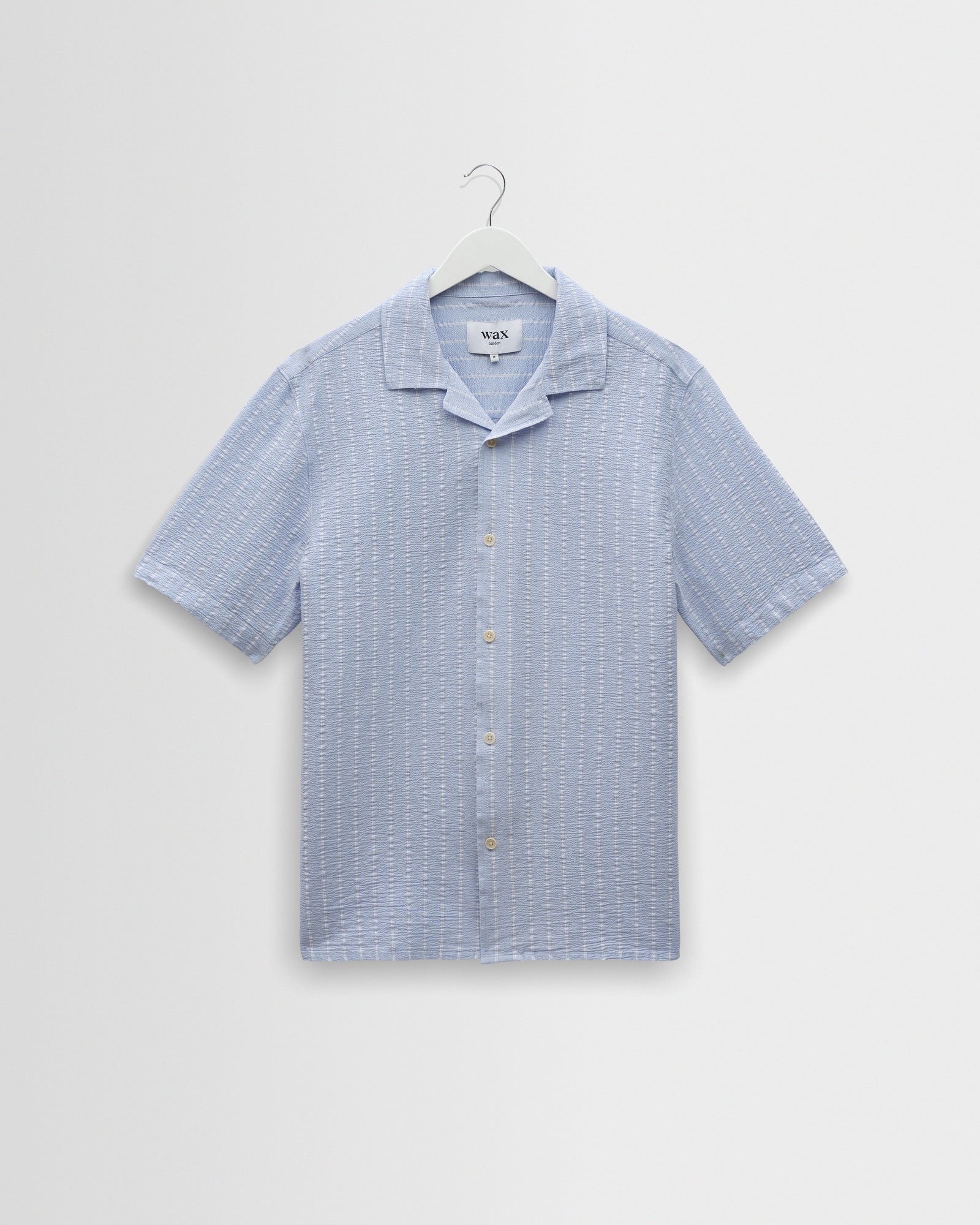 Didcot And Ecru Seersucker Stripe Short Sleeve Shirt