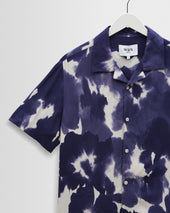 Didcot And White Floral Viscose Short Sleeve Shirt
