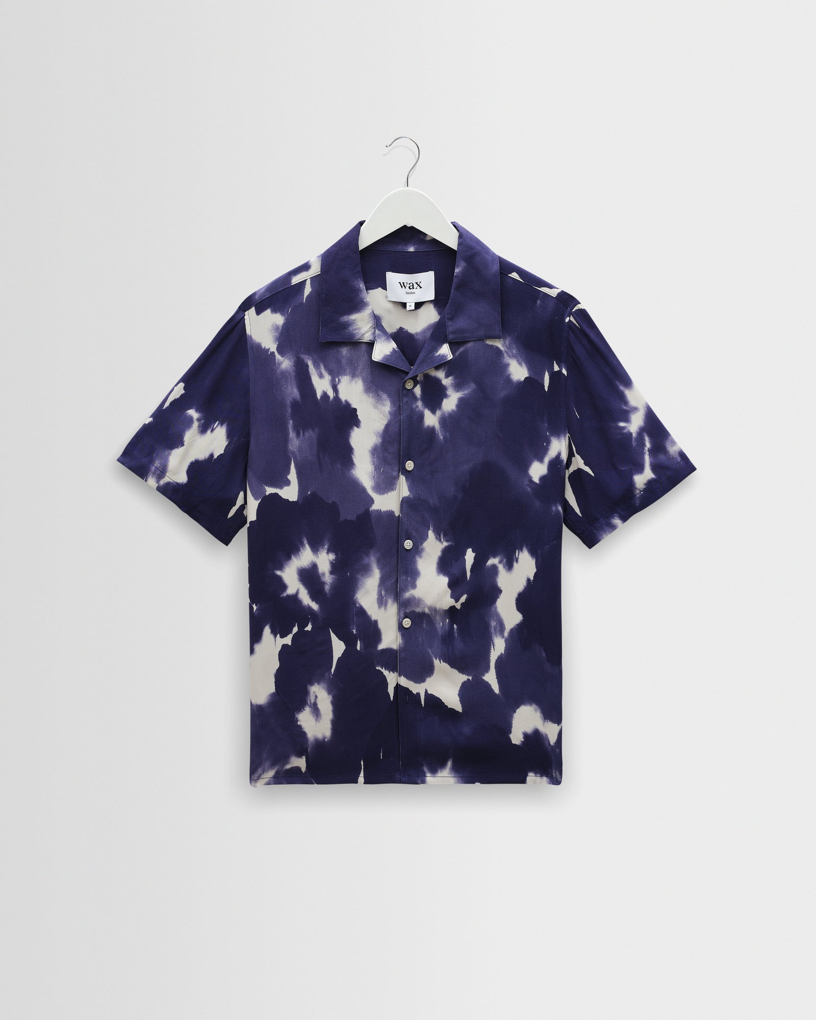Didcot And White Floral Viscose Short Sleeve Shirt