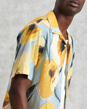 Didcot And Yellow Abstract Poppy Short Sleeve Shirt