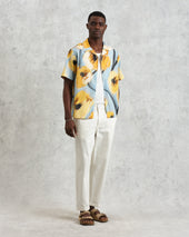 Didcot And Yellow Abstract Poppy Short Sleeve Shirt