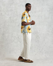 Didcot And Yellow Abstract Poppy Short Sleeve Shirt