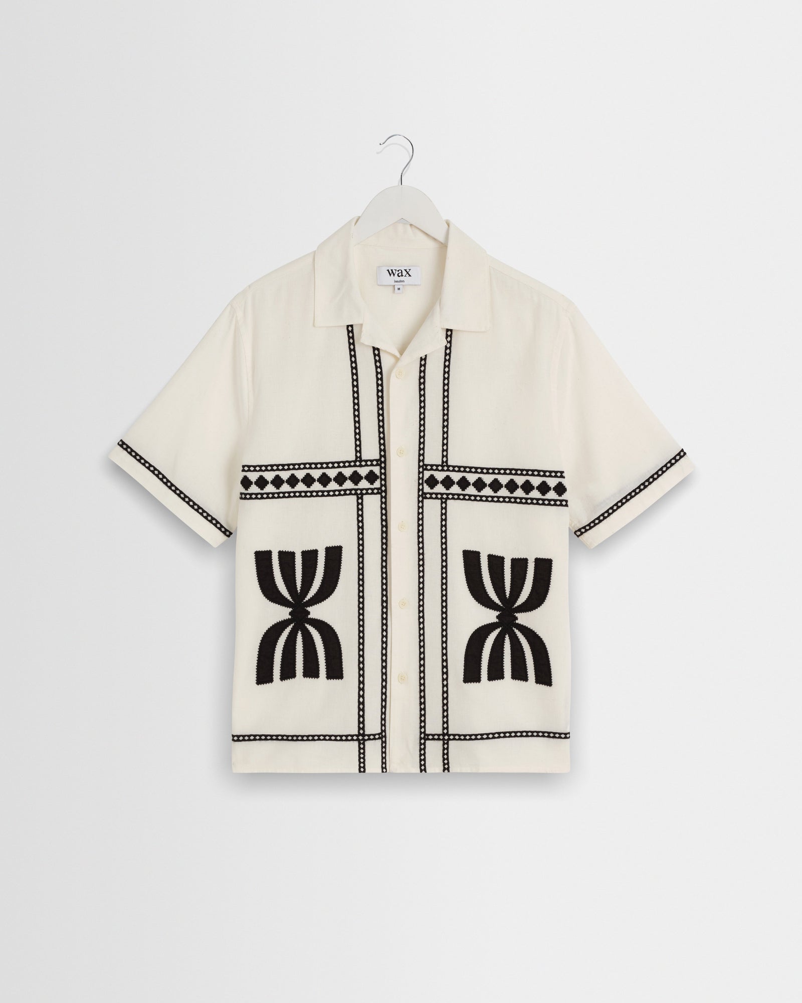 Didcot And Black Border Applique Short Sleeve Shirt