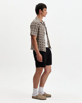 Didcot And Black Tile Print Short Sleeve Shirt