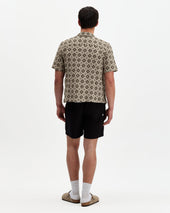 Didcot And Black Tile Print Short Sleeve Shirt