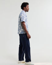 Didcot And Blue Geometric Embroidered Short Sleeve Shirt