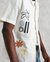 Didcot And Multicolour Abstract Applique Short Sleeve Shirt