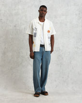 Didcot And Multicolour Abstract Applique Short Sleeve Shirt