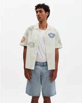 Didcot And Multicolour Floral Applique Short Sleeve Shirt