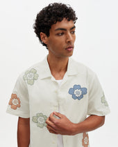 Didcot And Multicolour Floral Applique Short Sleeve Shirt