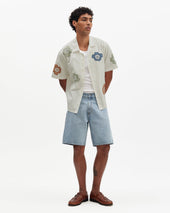 Didcot And Multicolour Floral Applique Short Sleeve Shirt
