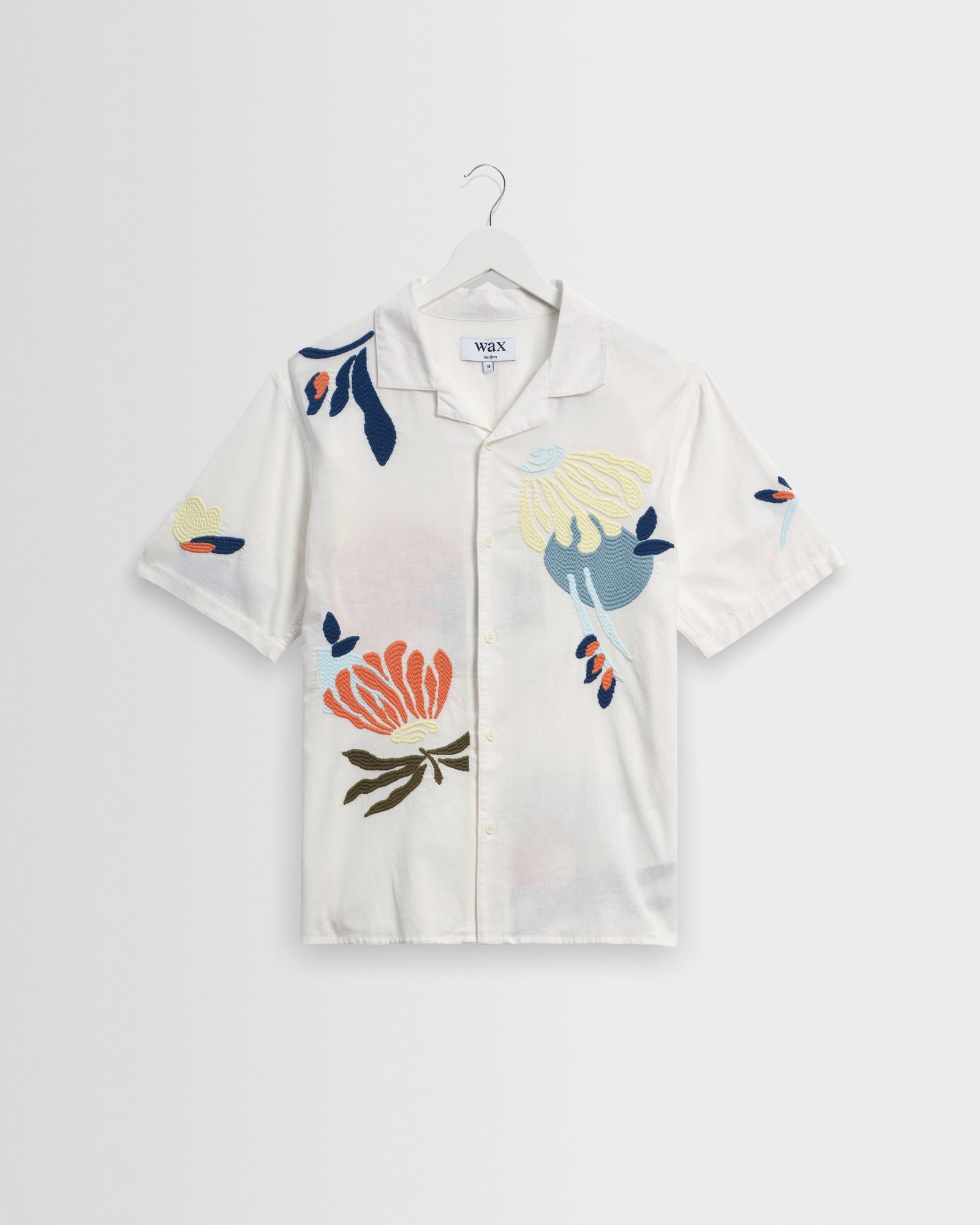 Didcot And Multicolour Flower Embroidered Short Sleeve Shirt