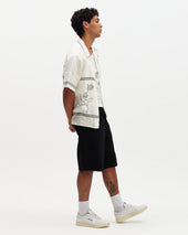 Didcot And Navy Grid Flower Short Sleeve Shirt