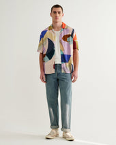 Didcot Multicolour Painted Shapes Short Sleeve Shirt