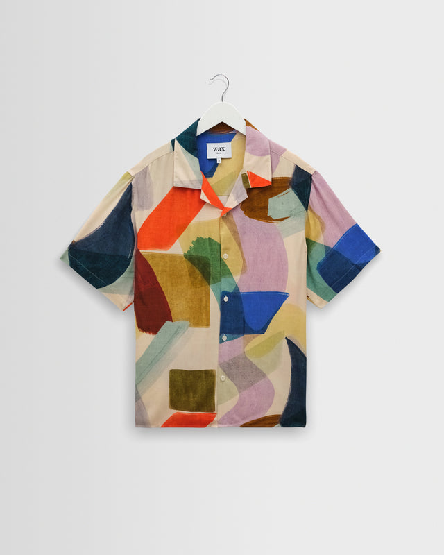 Didcot - Multicolour Painted Shapes Short-Sleeve Shirt