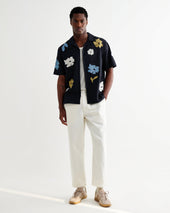 Didcot And Multicolour Floral Applique Short Sleeve Shirt