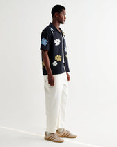 Didcot And Multicolour Floral Applique Short Sleeve Shirt