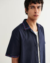 Didcot Cross Stitch Border Short Sleeve Shirt