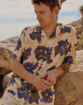Didcot Peach Floral Blur Short Sleeve Shirt