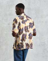 Didcot Peach Floral Blur Short Sleeve Shirt