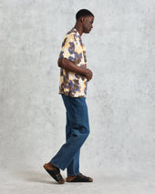 Didcot Peach Floral Blur Short Sleeve Shirt