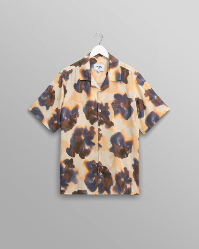 Didcot - Peach Floral Blur Short-Sleeve Shirt