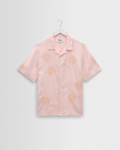 Didcot - Pink Flower Embroidered Short-Sleeve Shirt