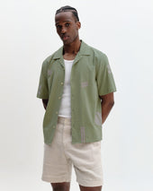 Didcot And Ecru Scribble Applique Short Sleeve Shirt