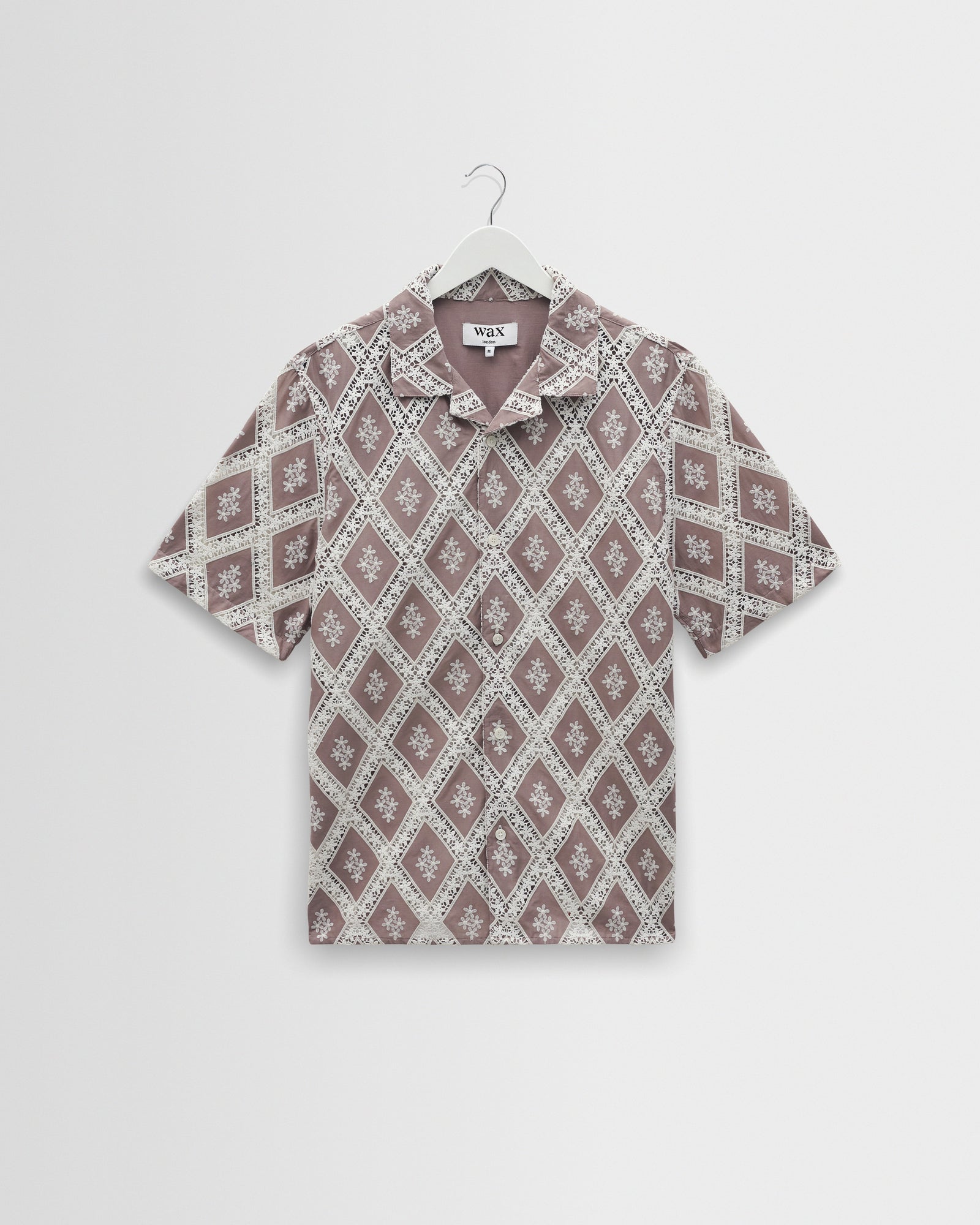 Didcot And Ecru Diamond Lace Short Sleeve Shirt