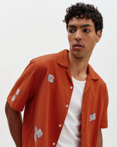 Didcot And Ecru Scribble Applique Short Sleeve Shirt