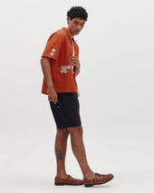 Didcot And Ecru Scribble Applique Short Sleeve Shirt