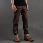 Die Hard Double Knee Straight Leg - 14oz Brown Bear Selvage Denim