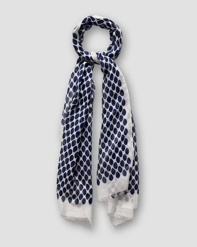 Dotted cotton & linen scarf