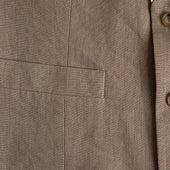Double Breasted Beige Linen Waistcoat