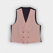 Double Breasted Light Pink Linen Waistcoat
