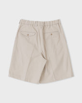 Double Pleated Shorts Beige