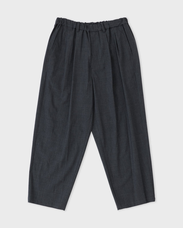 DOUBLE PLEATED WIDE EASY PANTS, CHARCOAL GRAY