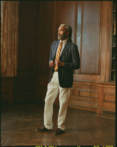 Made In Canada Double Stripe Cotton Linen Blazer