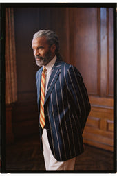 Made In Canada Double Stripe Cotton Linen Blazer