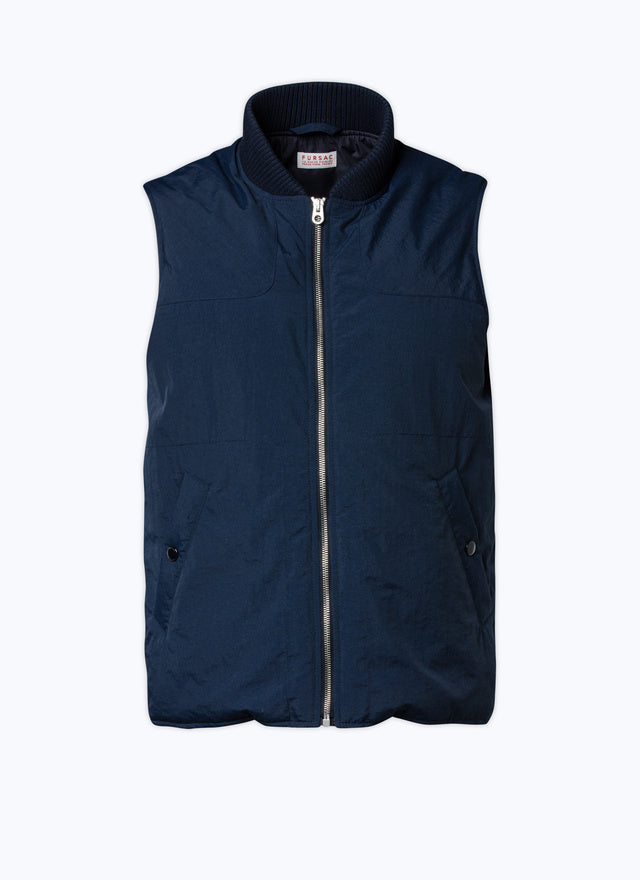 Canvas sleeveless down jacket