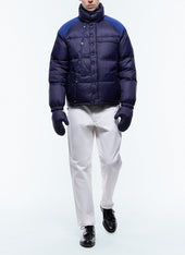 Down jacket with removable mittens