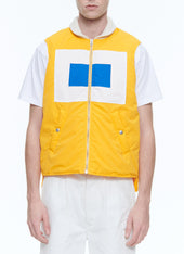 Canvas sleeveless down jacket