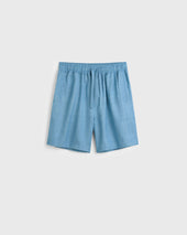 Henri Raw Silk Drawstring Short - Sky Blue