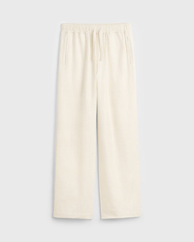 Alio Raw Silk Drawstring Trouser - Ivory