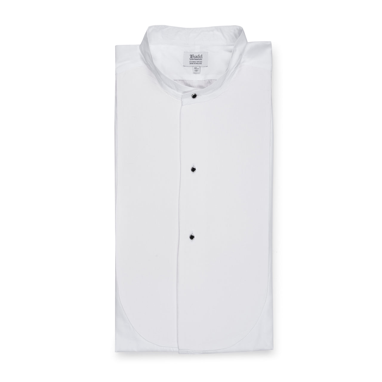 Classic Fit Plain Stiff Bib Neckband Dress Shirt In