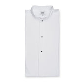 Classic Fit Plain Stiff Bib Neckband Dress Shirt in White