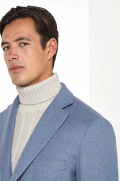 Dusty Blue Overcoat Made In Italy